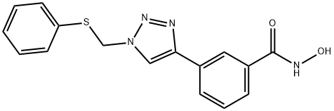 N-羟基-3-[1-(苯基硫代)甲基-1H-1,2,3-三氮唑-4-基]苯甲酰胺 结构式
