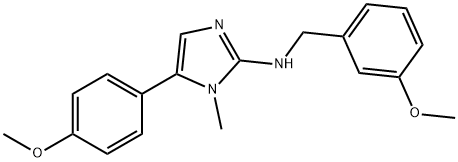 N-(3-甲氧基苄基)-5-(4-甲氧基苯基)-1-甲基-1H-咪唑-2-胺 结构式