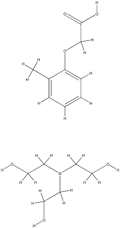 三(2-羟基乙基)铵邻甲苯氧基乙酸盐 结构式