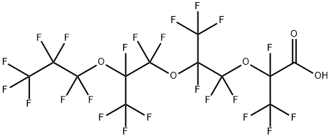 2,3,3,3-四氟-2-(1,1,2,3,3,3-六氟-2-(1,1,2,3,3,3-六氟-2-(三氟甲氧基)丙氧基)丙氧基)丙酸 结构式