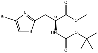 (S)-3-(4-溴噻唑-2-基)-2-((叔丁氧基羰基)氨基)丙酸甲酯 结构式