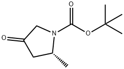 (R)-2-甲基-4-氧代吡咯烷-1-羧酸叔丁酯 结构式
