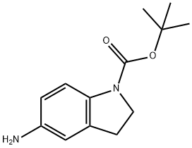 5-氨基吲哚啉-1-羧酸叔丁酯 结构式