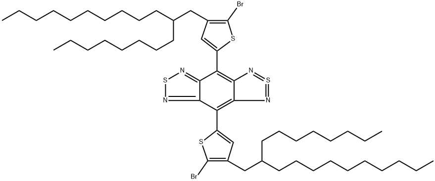 4,8-二(5-溴-4-(2-辛基十二烷基)噻吩-2-基)-1H,3H-苯并[1,2-c:4,5-c']二[1,2,5]噻二唑 结构式