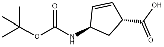 (1R,4R)-4-(Boc-氨基)-2-环戊烯羧酸 结构式