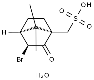 右旋-3-溴樟脑-10-磺酸一水合物 结构式