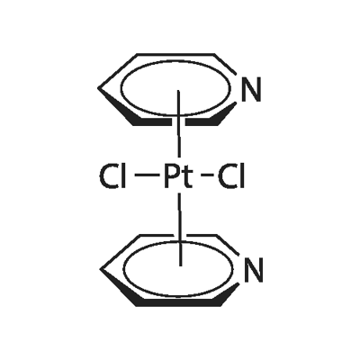 顺-二氯双(吡啶基)铂(II) 结构式