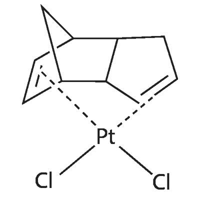 二氯(二环戊二烯基)铂(II) 结构式