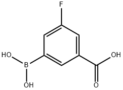 3-羧基-5-氟苯硼酸 结构式