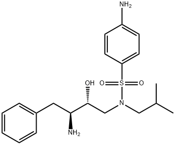 4-氨基-N-[(2R,3S)-3-氨基-2-羟基-4-苯丁基]-N-异丁基苯磺酰胺 结构式