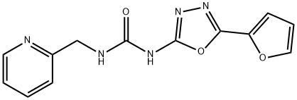 1-(5-(呋喃-2-基)-1,3,4-恶二唑-2-基)-3-(吡啶-2-基甲基)脲 结构式