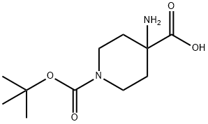 1-Boc-4-氨基哌啶-4-羧酸 结构式