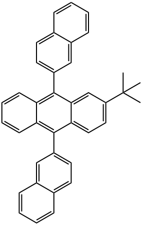 2-叔丁基-9,10-二(2-萘基)蒽 结构式