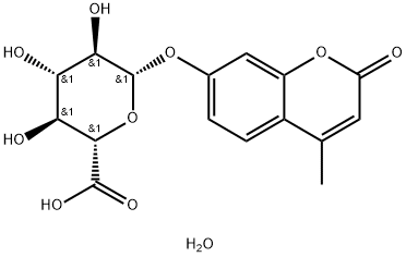 4-甲基伞形酮-β-D-葡糖苷酸水合物 结构式