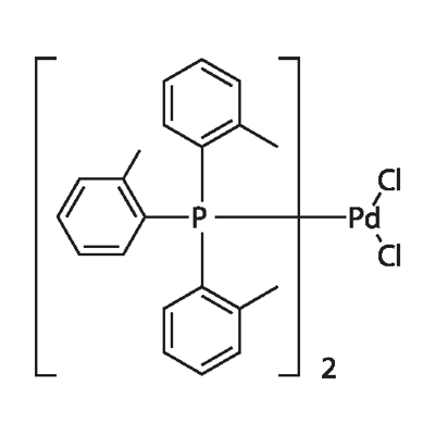 二氯双(三邻甲苯膦)合钯(II) 结构式