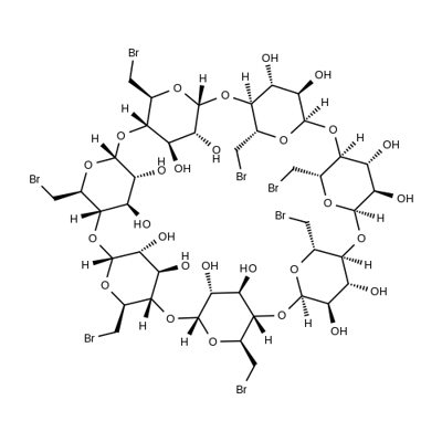 七-(6-溴-6-去氧)-β-环糊精 结构式