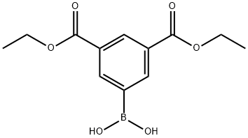 [3,5-双(乙氧基羰基)苯基]硼酸 结构式
