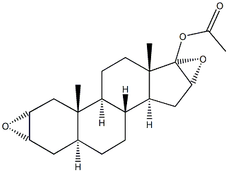 2α,3α,16α,17α-双环氧雄甾-17β-羟基 5α-醋酸酯 结构式