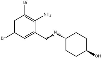 反式-4-[[(2-氨基-3,5-二溴苯基)亚甲基]氨基]环己醇 结构式