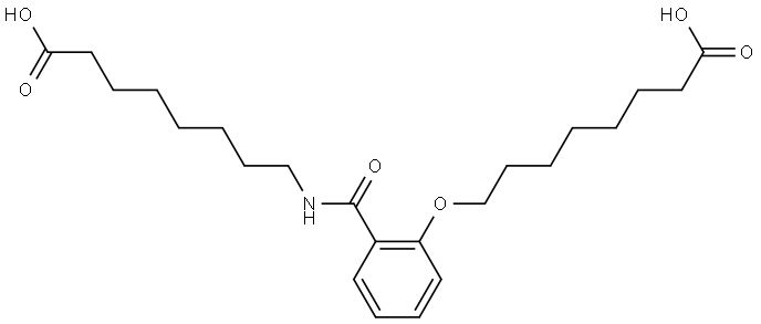 8-(2-(7-羧基庚基)氨甲酰)苯氧基)辛酸 结构式