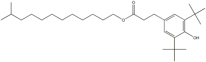 β-(3,5-二叔丁基-4-羟基苯基)丙酸异十三醇酯 结构式