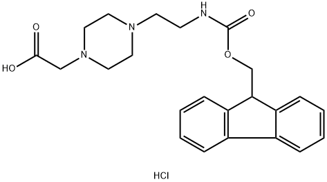 4-[2-(Fmoc-氨基)乙基]-1-哌嗪乙酸二盐酸盐 结构式