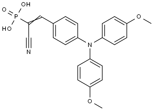 (E)-(2-(4-(双(4-甲氧基苯基)氨基)苯基)-1-氰基乙烯基)膦酸 结构式