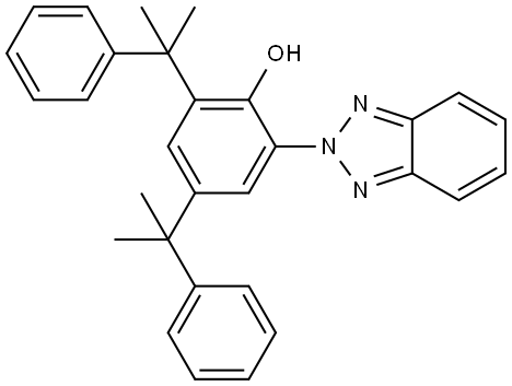 2-(2H-苯并三唑-2-基)-4,6-双(1-甲基-1-苯乙基)苯酚 结构式