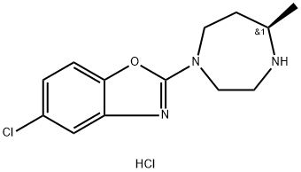 (R)-5-氯-2-(5-甲基-1,4-二氮杂环庚烷-1-基)苯并[d]恶唑盐酸盐 结构式