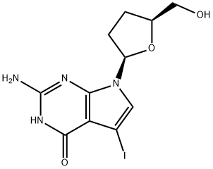 7-碘-2',3'-双脱氧-7-脱氮-D-鸟苷 结构式