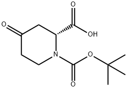 (R)-1-Boc-哌啶-4-酮-2-甲酸 结构式