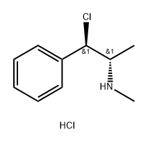 erythro-(1S,2R)-1-氯-1-苯基-2-(甲氨基)丙烷盐酸盐 结构式