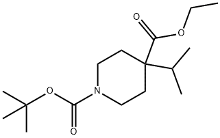 1-Boc-4-异丙基-4-哌啶甲酸乙酯 结构式