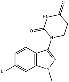 1-(6-溴-1-甲基-1H-吲唑-3-基)二氢嘧啶-2,4(1H,3H)-二酮 结构式