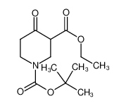 1-N-Boc-4-氧代-3-哌啶羧酸乙酯 结构式