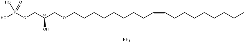1-(9Z-十八碳烯基)-2-羟基-sn-甘油-3-磷酸酯(铵盐) 结构式