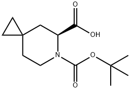 (S)-6-(叔丁氧羰基)-6-氮杂螺[2.5]辛烷-5-羧酸 结构式