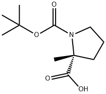 (R)-1-(叔丁氧基羰基)-2-甲基吡咯烷-2-羧酸 结构式