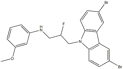 N-(3-(3,6-二溴-9H-咔唑-9-基)-2-氟丙基)-3-甲氧基苯胺 结构式
