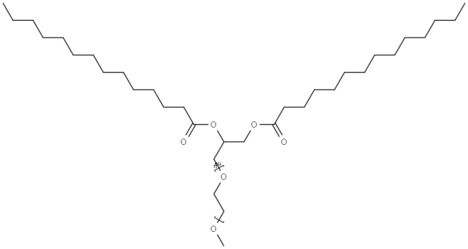 1,2-二肉豆蔻酰基-rac-甘油-3-甲氧基聚乙二醇2000 结构式