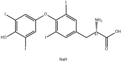 L-甲状腺素钠盐五水合物 结构式