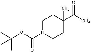 4-氨基-1-Boc-哌啶-4-羧酰胺 结构式