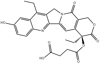 (S)-4-((4,11-二乙基-9-羟基-3,14-二氧代-3,4,12,14-四氢-1H-吡喃并[3',4':6,7]吲哚嗪并[1,2-b]喹啉-4-基)氧基)-4-氧代丁酸 结构式