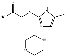 吗啉[(5-甲基-1H-1,2,4-三氮唑-3-基)硫基]乙酸盐 结构式