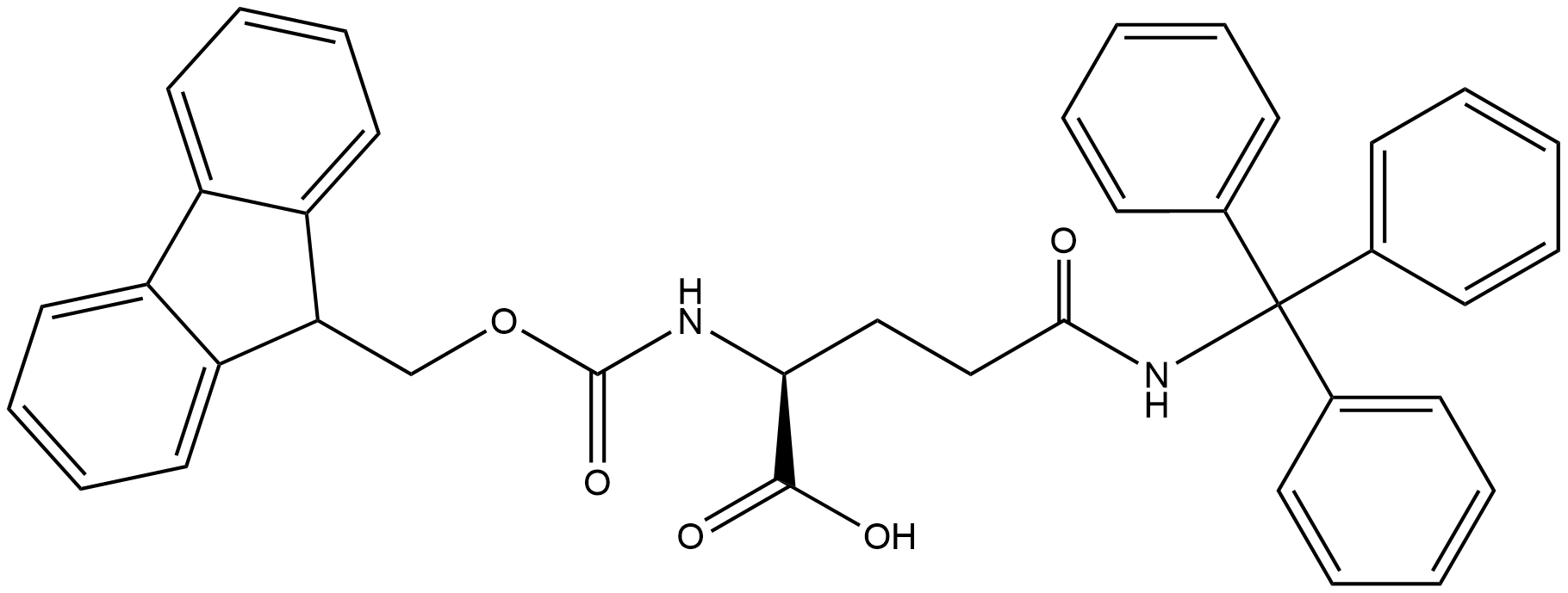 Fmoc-N-三苯甲基-L-谷氨酰胺 结构式