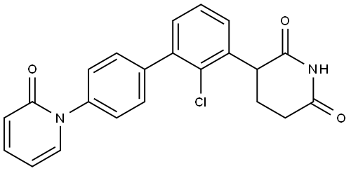 3-(2-氯-4'-(2-氧代吡啶-1(2H)-基)-[1,1'-联苯]-3-基)哌啶-2,6-二酮 结构式