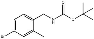 4-溴-2-甲基苄基氨基甲酸叔丁酯 结构式