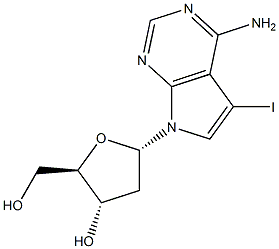 7-脱氮-2'-脱氧-7-碘腺苷 结构式