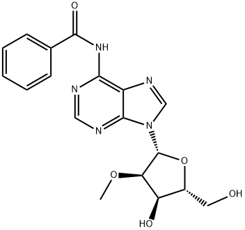 N6-苯甲酰基-2'-O-甲基腺苷 结构式