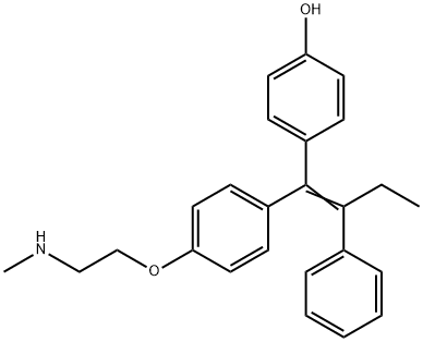 4-(1-(4-(2-(甲氨基)乙氧基)苯基)-2-苯基丁-1-烯基)苯酚 结构式